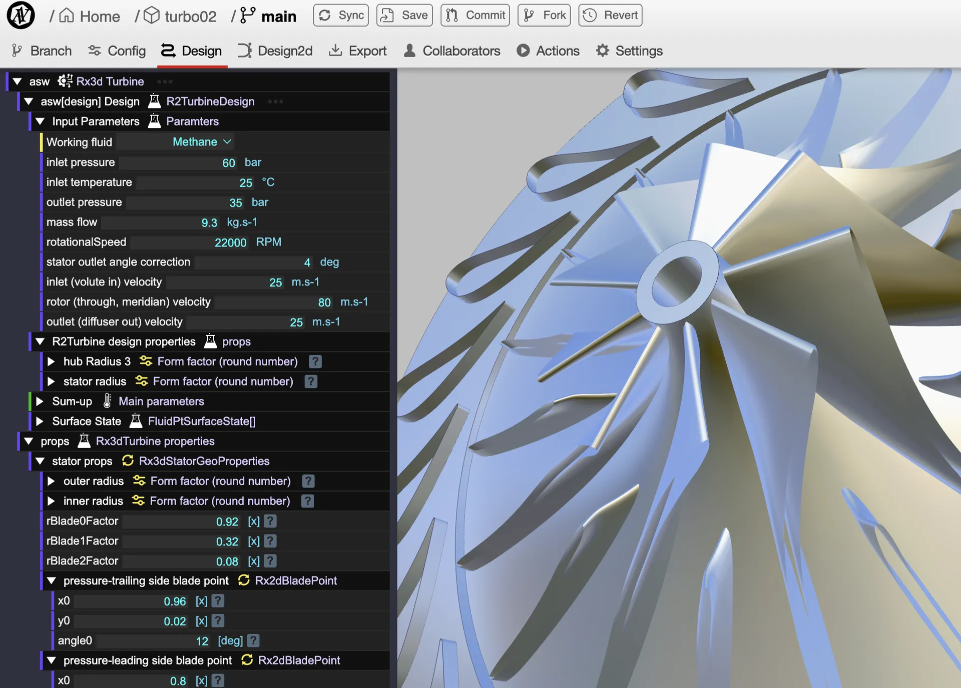 Radial turbine configuration software